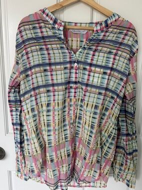 KEREN hart Pastel Plaid Button-Down Shirt in Pink, Blue, Yellow